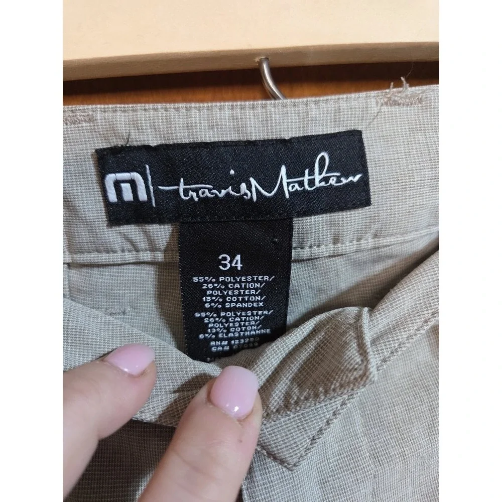 TravisMathew Golf Shorts Mens 34 Gray Performance Hybrid Stretch Flat Front